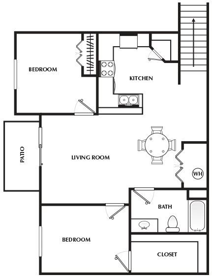 hartford wilson heights 2 bed 1 bath upper floor plan - NEW! Wilson Heights Apartments