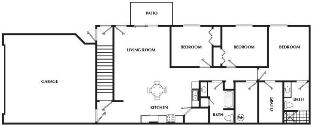 hartford wilson heights 3 bed 2 bath lower floor plan - NEW! Wilson Heights Apartments