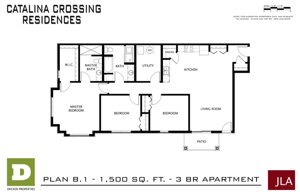 Madison Catalina Crossing 3 bed floor plan b1